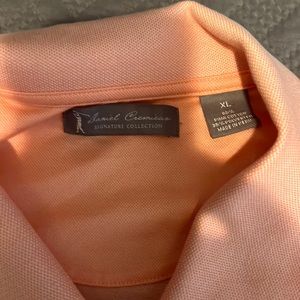 Golf Polo, 65% Pima Cotton and 35% polyester.